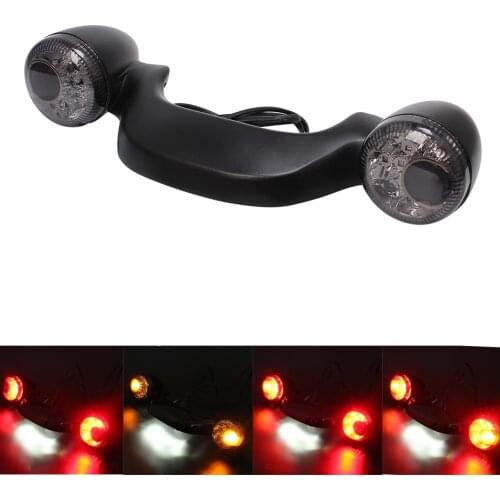 Matte Black Motorcycle Smoke Rear LED Brake Light Turn Signal Bar For Harley Touring Street Glide Road King Special 2010-2019