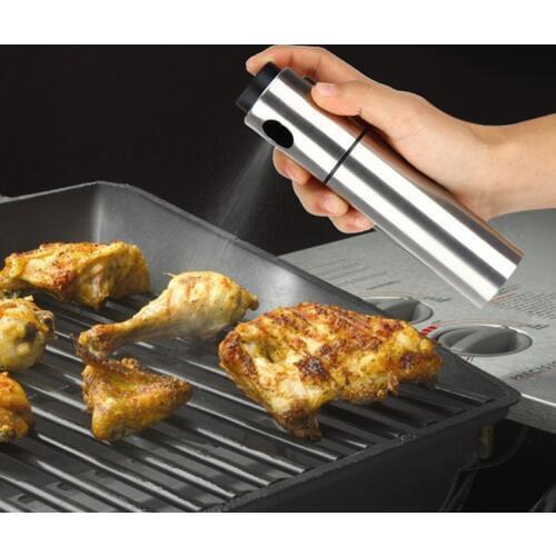 1Pcs Spray Pump Fine Mist Stainless Steel Olive Pump Spray Bottle Oil Sprayer Pot Cooking Dispenser Kitchen Tools Accessories