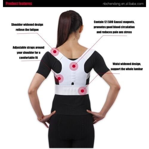 1Pc Adjustable Magnetic Posture Back Support Corrector Belt Adult Correction Brace Waist Trainer Shoulder Lumbar Spine Protector