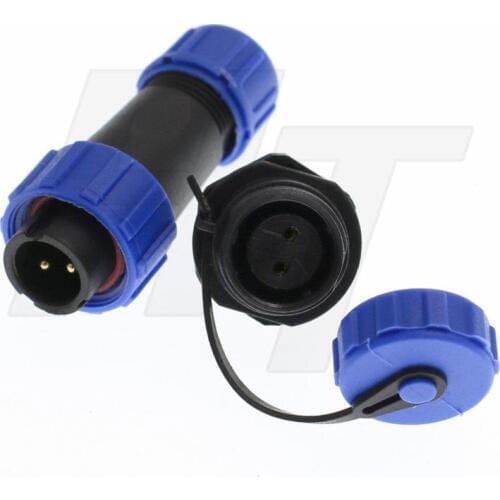 2set SP13 2 Pin Male Plug+Rear install Female Socket IP68 waterproof Aviation LED Outdoor industrial Power Connector