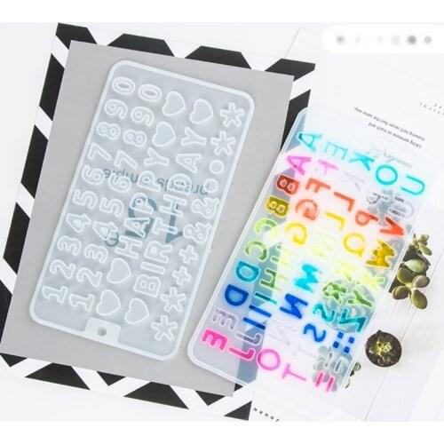2 Pcs Alphabet Crystal Epoxy Resin Mold English Letters Number Pendant Keychain Casting Silicone Mould DIY Crafts Mold