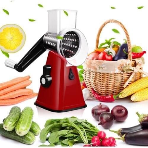 3 Blades Adjustable Round Vegetable Slicer Grater Nuts Carrot Vegetable Cutter Manual Fruit Cutting Slicer Kitchen Tools
