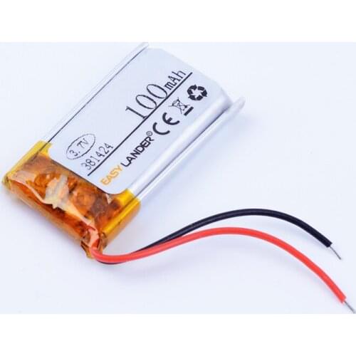381424 3.7V 100mAh Rechargeable Li-Polymer Li-ion Battery For pen MP3 MP4 DVR tools speaker toys bluetooth heads 401525 381525