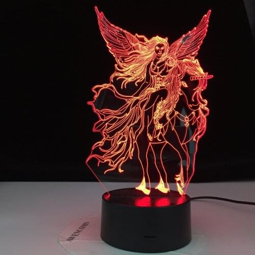 3W Remote Or Touch Control 3D LED Night Light Unicorn and Girl Table Desk Lamp Xmas Home Decoration Lovely Gifts For Kids