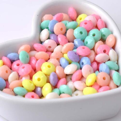 8mm 100pcs Mixed Acrylic Flat Round Spacer Beads For jewelry Making DIY YKL0008