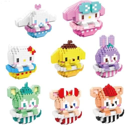 8styles building block cartoon picachu animal model educational game graphics building block girl birthday gift toys