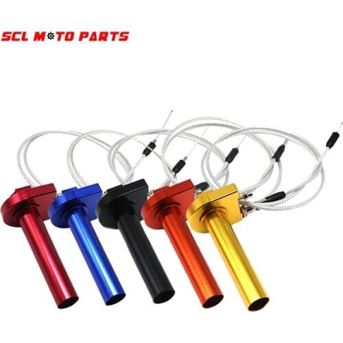 ALconstar-Racing Motorcycle Throttle Twist Grips 22mm CNC Aluminum Grip 7/8" With Cable Accelerator Moped Scooter Dirt Bike
