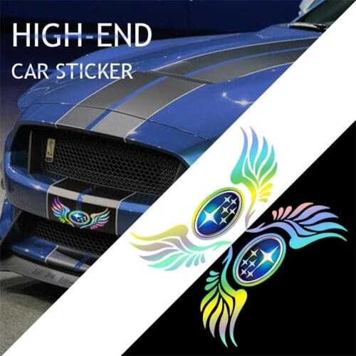 Angel Wings Seven Color Reflective Car Stickers Laser Body Sticker For Subaru Forester STI BRZ Impreza Legacy Outback Levorg