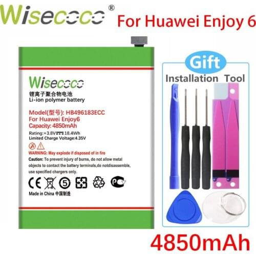 Wisecoco 4850mAh HB496183ECC Battery For Huawei Enjoy 6 Enjoy 6 Dual SIM NCE-AL00 NCE-AL10 NCE-TL00 Phone+Tracking Number