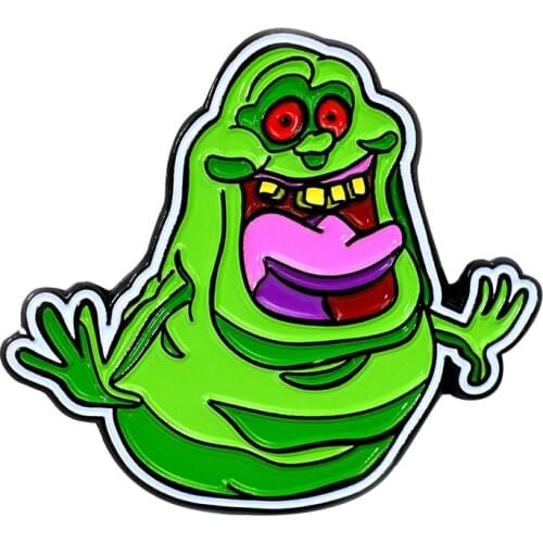 Slimer Ghost Brooch Horror Collector Pins Ghostbusters Slime Gift For BFF Friends