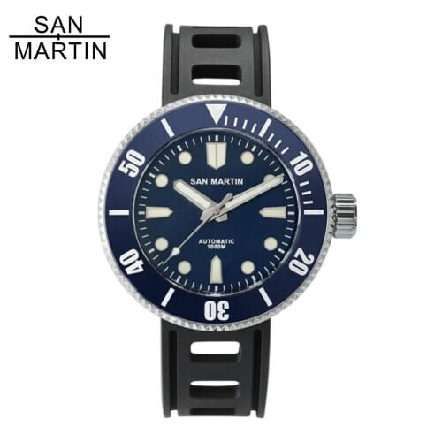 San Martin 1000m Professional Diving Mens Watches Sapphire Crystal Stainless Steel Automatic Mechanical Wrist watch for Male