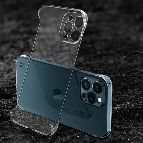 Fashion Frameless Transparent Case For iPhone 12 11 Pro Max Mini XS X XR 7 8 Plus SE 2020 Ultra Thin Clear Hard PC Phone Cover
