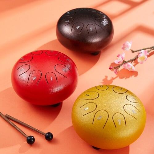 Pan Drum Tounge drum for Meditation Tools Musical Instruments 6 Inch 8 Tune Steel Frame Drum with Drumsticks Bag