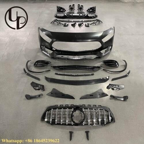 2019y A class body parts W177 front bumper grille A35 rear diffuser with exhaust tips silver black mufflers W177 A45 car bumper