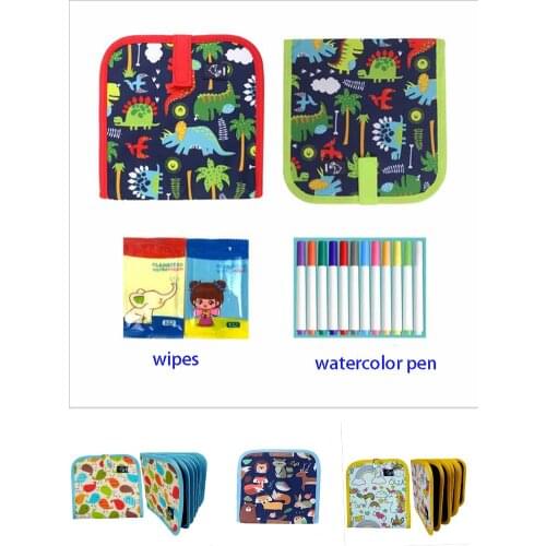 Kid Portable Painting Book Double-sided Erasable Drawing Book Animal Graffiti Writing Board Supplies Early Education Gift