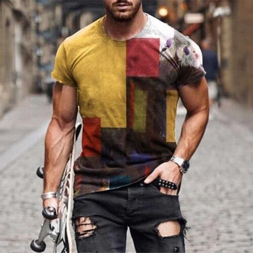 Art Graffiti T Shirt Men Retro Fashion Print T-Shirt Streetwear Sports Muscle Tees Tops Summer Casual Oversized Tshirts 6XL