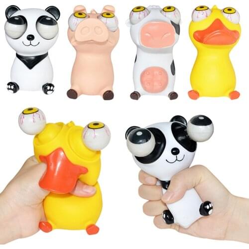 Fidget Toys Pops Out Eyes Doll Stress Relief Venting Joking Decompression Toy Funny Cartoon Animal Squeeze Antistress