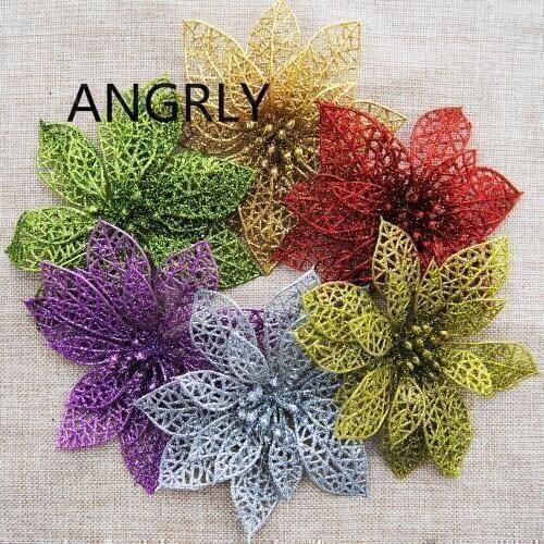 14cm Simulation Powder Decorated with Flowers Christmas Wreath Christmas Tree Decorations Wedding Decoration Flowers