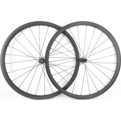1290g 700C 30mm x 25mm wide tubeles asymmetric road disc bicycle carbon wheels Novatec D411SB 12 x 100mm D412SB 142mm wheels