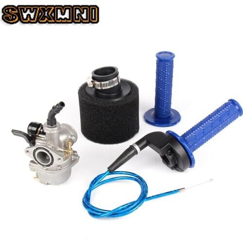 19mm Manual PZ19 Carburetor with Air Filter Throttle Grip For Chinese 50 70 90 110CC ATV Off-road Motorcycle