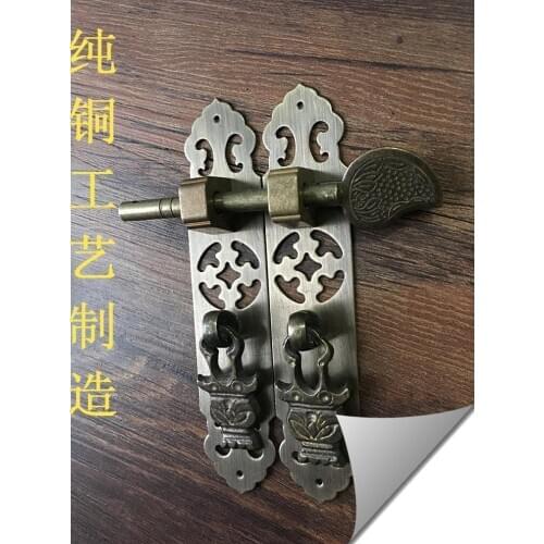 Chinese antique furniture accessories wardrobe bookcase door classic copper copper handle / plain straight handle