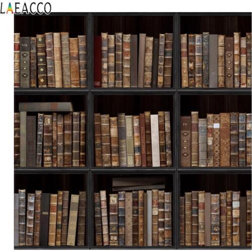 Laeacco Photographic Backdrops Bookshelf Study Room Decoration Photocall Wallpapers For Photography Backgrounds For Photo Studio