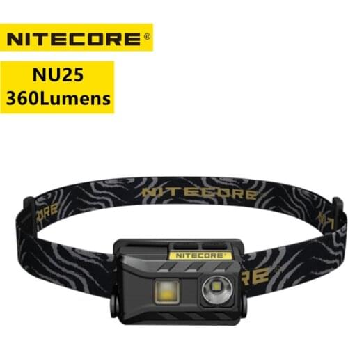 Original NITECORE NU25 Headlamp With CREE XP-G2 S3 LED 7 Lighting Modes Rechargeable Triple Outputs Built-in Battery Troch Light