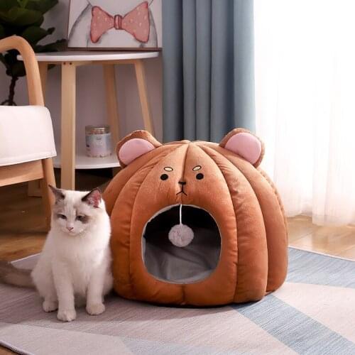 Bear Rabbit Shape Warm Pet Dogs Cat Sleeping Bed House with Soft Cushion Mat Washable Winter Sleeping Bed Pet Supplies