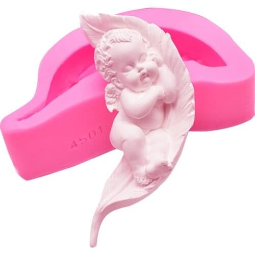 Cute Sleeping Baby Silicone Fondant Cake Mold Chocolate Making Molds Handmade Soap Clay Crafts Cake Bakeware Decoration