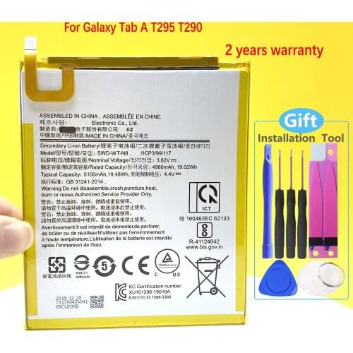 New Original 5100mAh SWD-WT-N8 Battery For Samsung Galaxy Tab A T295 T290 Smartphone
