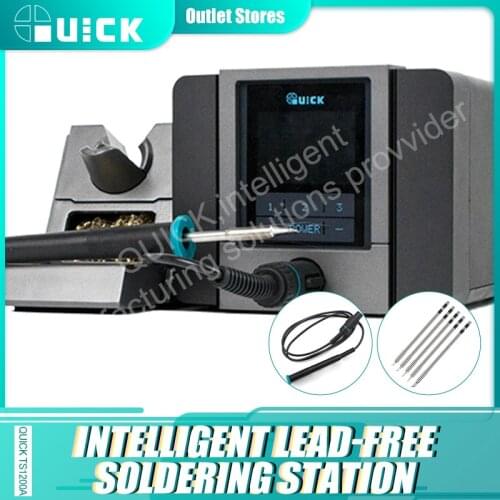 Quick TS1200A original Lead Free Soldering Iron Station LED Display with One Soldering Tip for Phone Motherboard Repair BGA