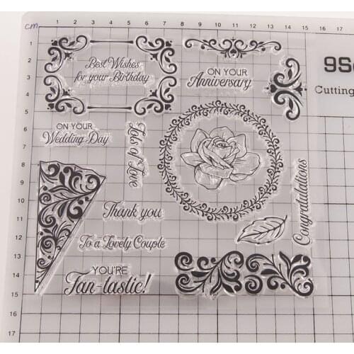 Reunion Flower Blessing Clear Stamps Scrapbook Paper Craft Transparent Clear Silicone Seal for DIY Photo Album Decorative