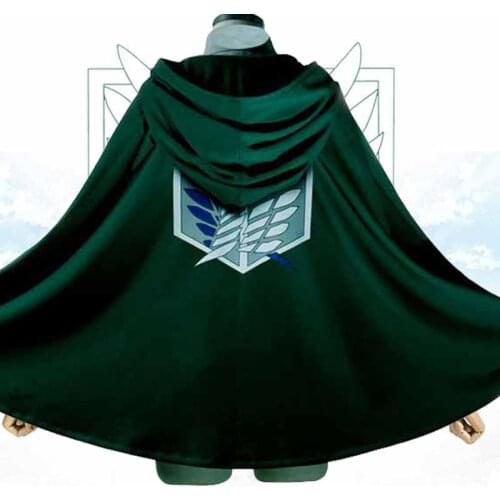 Anime Attack on Titan Shingeki No Kyojin Cosplay Cloak Green Black Hooded Cape Scouting Legion Wings of Liberty Kids Adults