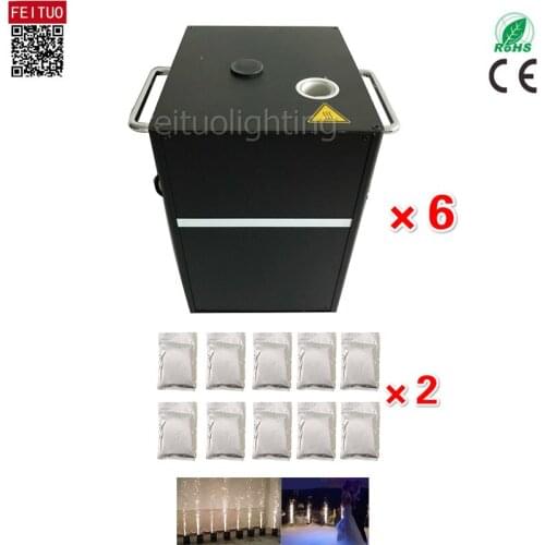 6pcs with 20bags fuel Remote DMX Control 750W Electric Cold Spark Firework Fountain Machine Stage Event Pyrotechnics Effect