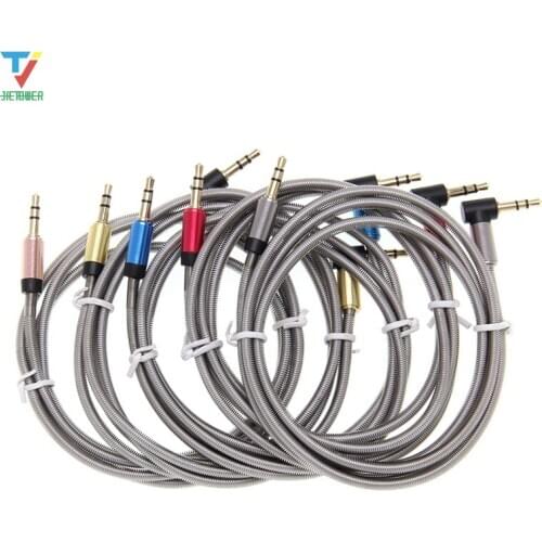 Heavy Metal Jack 3.5mm Connector Audio Cable Sound Box Cable Bend-to-Straight Head Good Quality Connecting Line 500pcs/lot