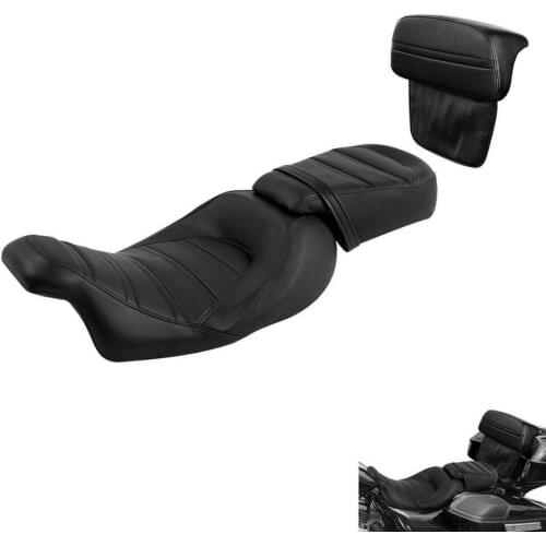 Motorcycle Driver Passenger Seat Chopped backrest For Harley Touring Tour Pak 2014-2020