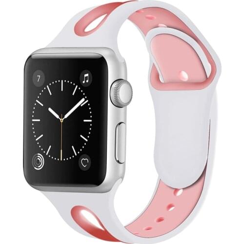 Strap For Apple Watch 6 Band 44mm 40mm For Apple Watch Series 6 5 4 3 Brethable Watchband Belt Sport Silicone Bracelet 38mm 42mm