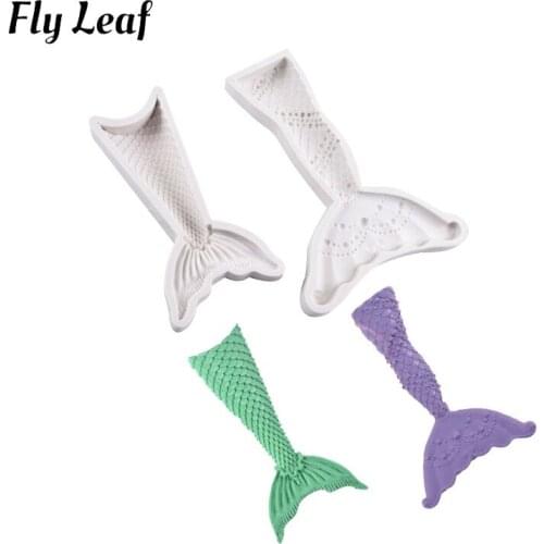 Mermaid Series 2 Silicone Mold Cute mermaid Shell starfish Cake Mold DIY Hand Made Mermaid Princess Fish Tail Cake Decorating