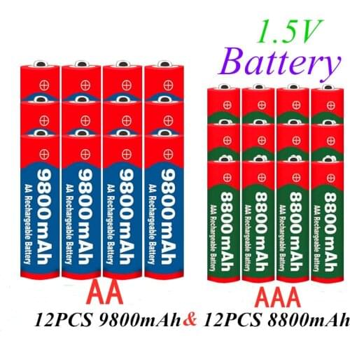 1.5V AA 9800mAh Alkaline battery + 1.5V AAa 8800mAh Alkaline Rechargeable battery aa&aaa for led light toy mp3 free shipping