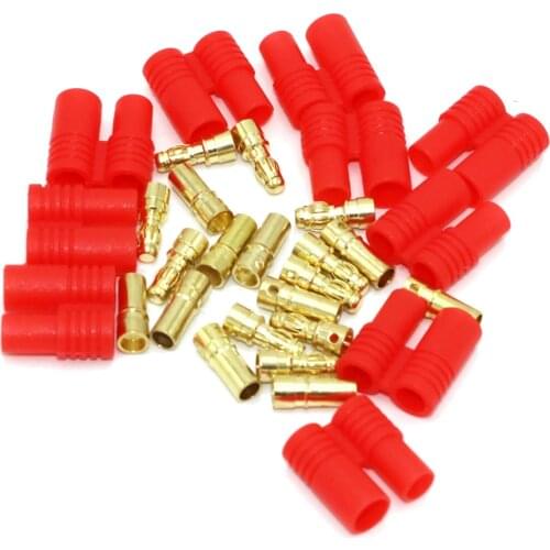 20pcs/lot 3.5mm Gold Bullet Banana Connector Plug With Protective Sleeve For ESC Battery Motor (10 pair)