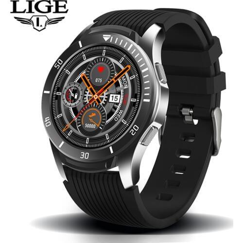 LIGE Full Touch/Round Smart Watch Men Business Fashion Women Smart Watch Android IOS Support Multi-Sports Modes Health Tracker