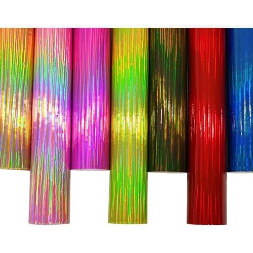 135*30cm Solid Color Mirror Laser Rainbow Holographic Effect PU Reflective Faux Leather Fabric Sheet for Bag/Craft/Decoration