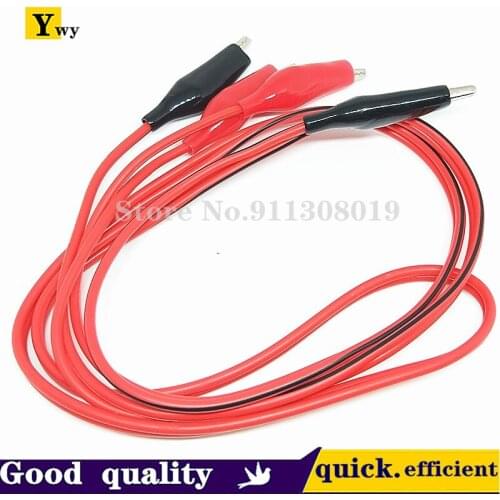 Double-headed alligator clip cord, with cord, power supply test line, wire connection line, red and black 2-wire 4-clamp 1 meter