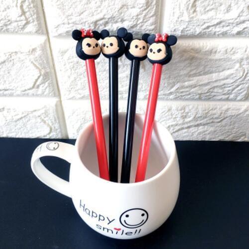 1pcs Mickey Gel Pens 0.5mm Cute Pens Novelty Stationery Kawaii Pen Student Black Writing Signing Gel Pen Kawaii School Supplies