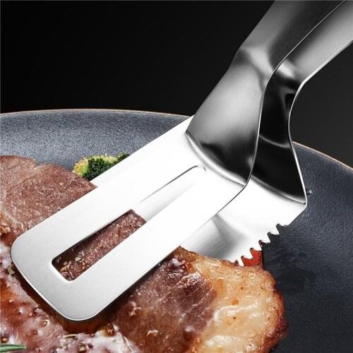 1PC Multifunction High Quality Stainless Steel Barbecue Clip Fried Shovel Bbq Tong Bread Steak Meat Vegetable Clamp Cooking Tool