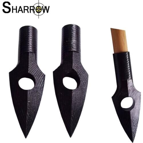 10pcs Arrowhead Archery Broadheads 150 Grains ID 8mm Hunting Arrow Heads Length 5.5cm for Recurve Compound Bow Hunting Shooting