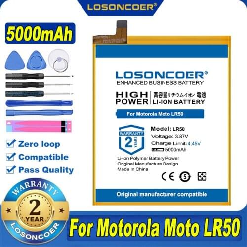 100% Original LOSONCOER NEW 5000mAh LR50 Battery For Motorola Moto LR50 Mobile Phone Battery