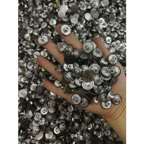 1000 pcs 17mm Mix design & colors Copper Brass material made Jean Stud Buttons with Pins (Hammer on)