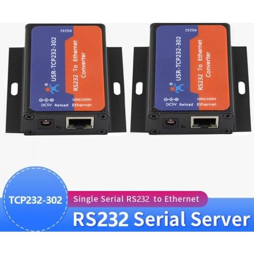 2PCS USR-TCP232-302 RS232 to Ethernet Converters UDP TCP IP Server to Client Module Support DHCP/DNS Built-in Webage Virtual COM