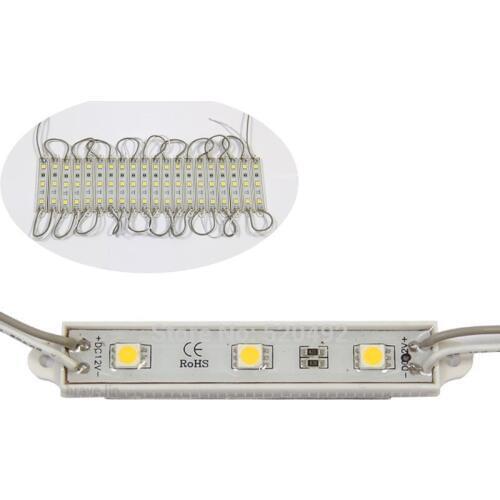 20pcs DC 12V 3 Leds 5050 SMD Warm White Waterproof LED Module Light Lamp